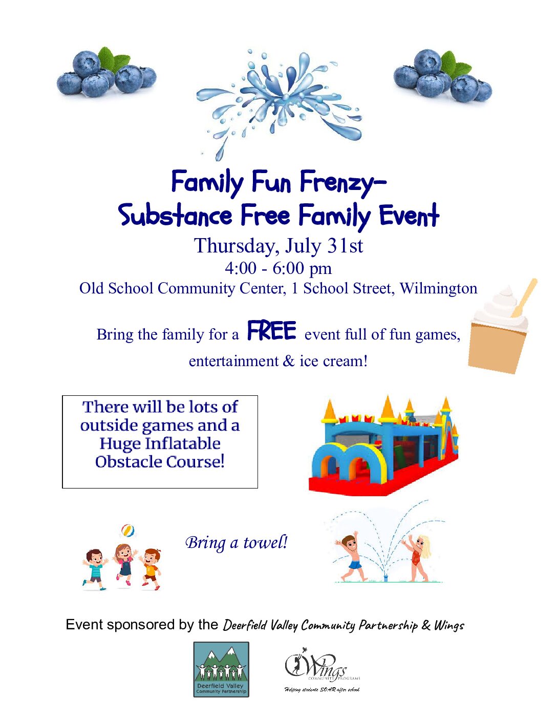Blueberry Fest Family Fun!  July 31st 4-6pm